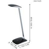 Eglo Cajero stona lampa/1, led, 4,5w, 550lm, na dodir, usb, plastika/crna | Eponuda.com
