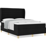  Krevet na povišenju s madracem Crn 140x200 cm Tkanina | shoptok.hr