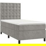 Box spring krevet s madracem svjetlosivi 90x190 cm baršunasti | shoptok.hr