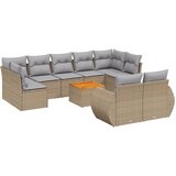 Maison Chic Seti vrtnega pohištva - Vrtna garnitura - Vrtni pohištvo set 10-delna z blazinami bež poli ratan, (21815737) | Shoptok.si