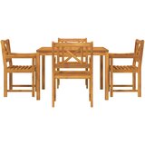  Vrtni set za objed 5 kom. Smeđa Čvrsto drvo akacije 110 x 110 x 74 cm | Shoptok.si