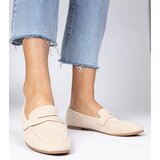 Gemre Beige elegant eco-suede loafers Palmarina | Shoptok.si
