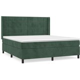 vidaXL Krevet s oprugama i madracem tamnozeleni 160x200 cm baršunasti | shoptok.hr
