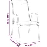  Vrtni stoli 4 kosi jeklo in tekstil črne barve, (20661681) | Shoptok.si