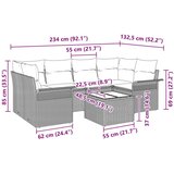  Vrtna sedežna garnitura 7 pcs Siva Poly ratan, (5000063244) | Shoptok.si
