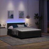  LED Box Spring Krevet s madracem Crna 140 x 190 cm Baršun | shoptok.hr