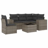  The Living Store Vrtna sedežna garnitura 6-delna z blazinami siv poli ratan - Vrtna Sedežna Garniture, (21461481) | Shoptok.si