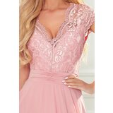 Numoco Chiffon dress with lace neckline | ePonuda.com
