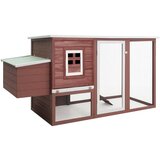 vidaXL Zunanji kokošnjak s kletko za jajca rjav les - - Rjava - 28.9 - N/A - | Shoptok.si