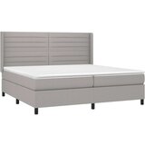  Krevet box spring s madracem LED svjetlosivi 200x200 cm tkanina | shoptok.hr