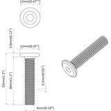  Vijak s plastičnom glavom 2 pcs Srebrno M6 x 30 mm Čelik | shoptok.hr