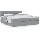vidaXL Otomanski krevet s madracem svjetlosivi 200x200 cm tkanine | shoptok.hr