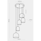  Luster na sajli TEMPRE 5xE27/15W/230V bela/siva/crna | Eponuda.com