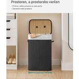 Songmics zložljiva bambusova košara za perilo s pokrovom – črna, 72 L | Shoptok.si