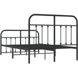 vidaXL Metalni okvir kreveta uzglavlje i podnožje crni 120x200 cm | shoptok.hr