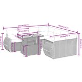  9-dijelni set vrtnih sofa od poliratana s jastucima sivi | shoptok.hr