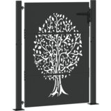 vidaXL Vrtna vrata Drugo Črna 105 x 150 cm Jeklo s prašnim premazom | Shoptok.si