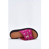 VINCEZA Women's Suede Slippers With Pins Fuchsia 66741 | shoptok.hr