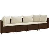  4-dijelni set vrtnih sofa od poliratana s jastucima smeđi | shoptok.hr