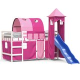  The Living Store Otroški pograd s stolpom roza 80x200 cm trdna borovina - Otroški Pograd, (21448706) | Shoptok.si
