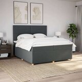vidaXL Box spring postelja z vzmetnico temno siva 200x200 cm blago | Shoptok.si