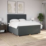 vidaXL Krevet s oprugama i madracem tamnosivi 200 x 200 cm od tkanine | shoptok.hr