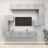  8-dijelni set TV ormarića siva boja betona konstruirano drvo | shoptok.hr