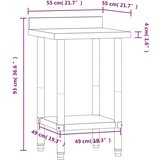  Stol sa zaštitom od prskanja 55 x 55 x 93 cm čelični | shoptok.hr