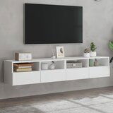 vidaXL Stenska TV omarica 2 kosa bela 80x30x30 inženirski les | Shoptok.si