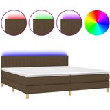  box spring s madracem LED tamnosmeđi 200x200 cm tkanina | shoptok.hr