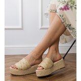 D/CEO Golden platform espadrille sandals Kolvis | Shoptok.si