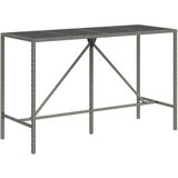  Barski stol sa staklenom pločom sivi 180x70x110 cm poliratan | shoptok.hr