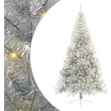  Božićno drvce s ukrasnim gudačkim svjetlima Srebrno 240 cm | shoptok.hr