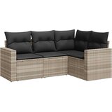  4-dijelni set vrtnih sofa s jastucima svijetlosivi poliratan | shoptok.hr