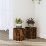 vidaXL Stojalo za rastline 2 kosa dimljeni hrast 15x15x20 cm inž. les | Shoptok.si