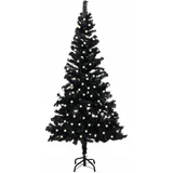  Umjetno osvijetljeno božićno drvce sa stalkom crno 240 cm PVC