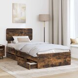 vidaXL Okvir za krevet s ladicama Dimljeni hrast 90 x 200 cm | shoptok.hr