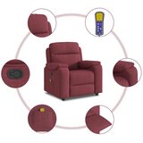  Masažni naslonjač od tkanine crvena boja vina | shoptok.hr