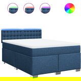 vidaXL Box spring postelja z vzmetnico modra 140x190 cm blago, (21308995) | Shoptok.si