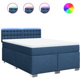 vidaXL Krevet s oprugama i madracem plavi 140 x 190 cm od tkanine | shoptok.hr