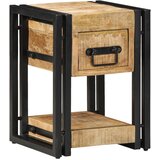 vidaXL Noćni ormarić Smeđi Masivno drvo manga, čelik 40 x 40 x 40 cm Cijene