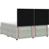  Boxspring krevet s madracem Svjetlosiva 200 x 200 cm Baršun | shoptok.hr