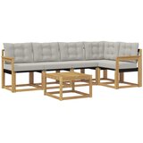 vidaXL Zunanja garnitura za sedenje 6 pcs Bela in svetlo siva, (5000282156) | Shoptok.si