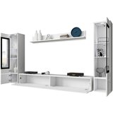 P & B Dnevni Regal Vera, Bela, Visoki Sijaj, 4-Delno, Led | Shoptok.si