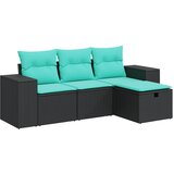  4-dijelni set vrtnih sofa od poliratana s jastucima crni | shoptok.hr