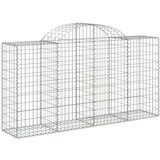  Obokana gabionska košara 2kos 200x50x100/120cm pocinkano železo | Shoptok.si