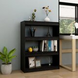 The Living Store Knjižna omara za razdelitev prostora črna 100x30x103 cm - Knjižna Omara, (21436434) | Shoptok.si