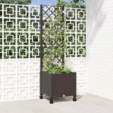  Vrtni saksija s rešetkom i kotačima Smeđa 40 x 40 x 146 cm PP - Smeđa 40 x 40 x 136 cm s kotačima Cijene