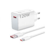 Xiaomi polnilec Turbo Charger MDY-13-EE 120W s kablom Type C 6A - bel (Bulk) Cene