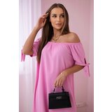 Kesi Włoski Dress tied on the sleeves light pink | Shoptok.si